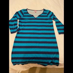 Lilly Pulitzer Blue/Green Striped Shift dress